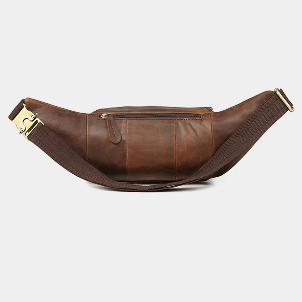 The Fanny Pack rear view with hidden zip pocket and webbing strap