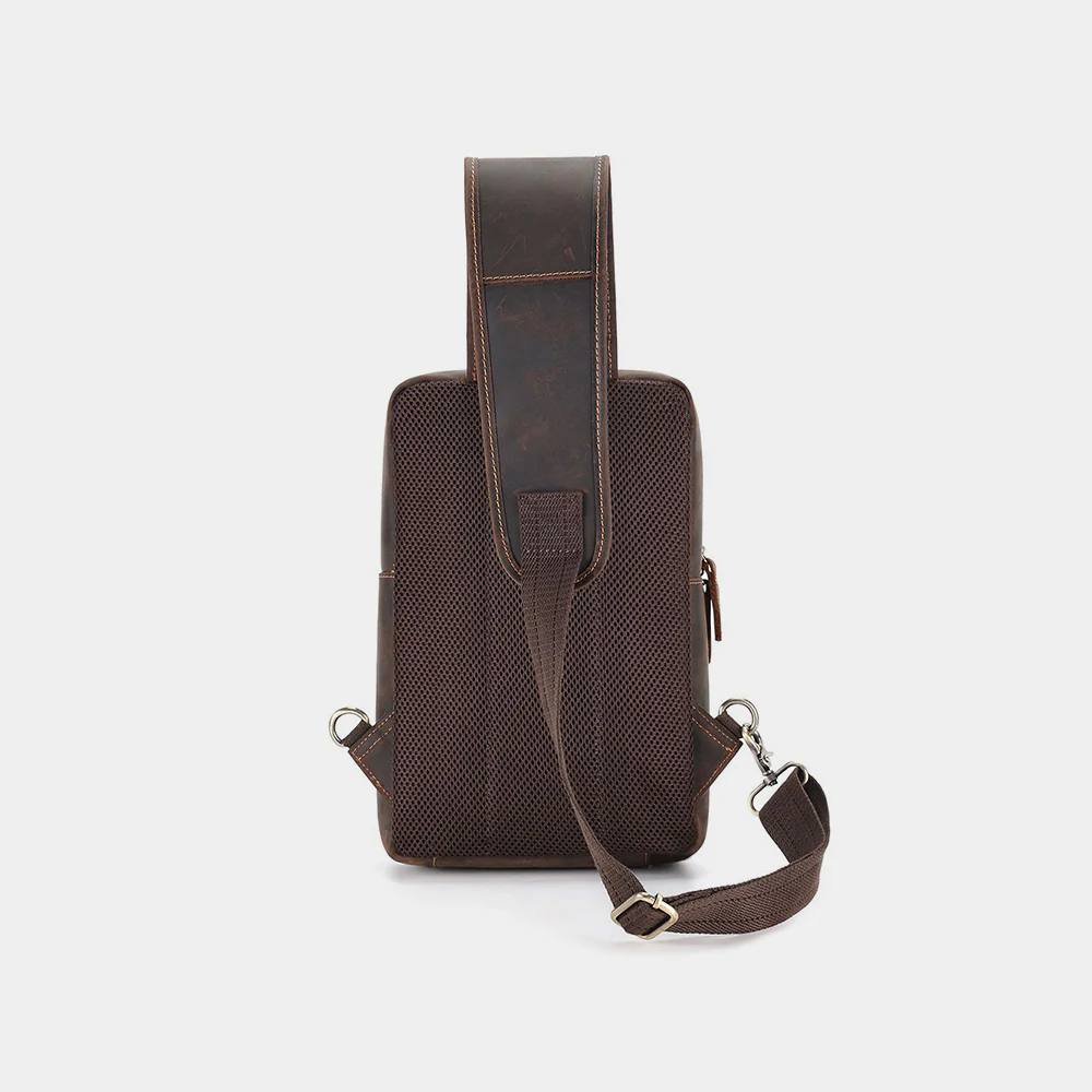 Rear view of The Obrysus showing padded mesh back panel