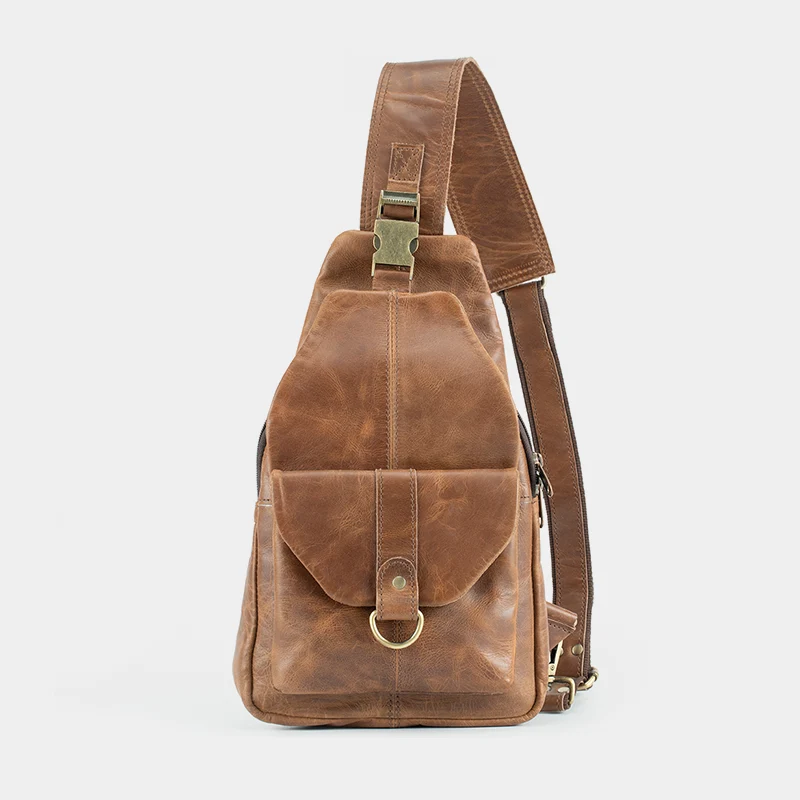 The Cross leather sling bag at a three-quarter angle