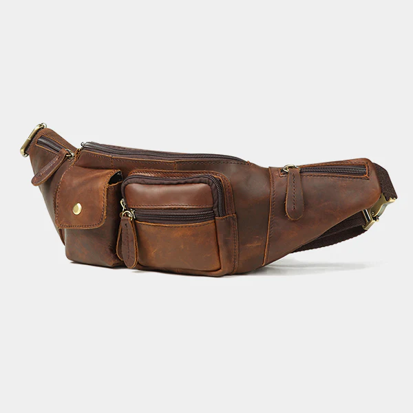 The Fanny Pack leather belt bag at a three-quarter angle