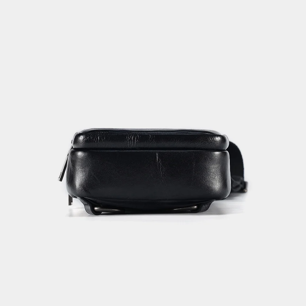 Bottom view of The Bellus leather sling bag