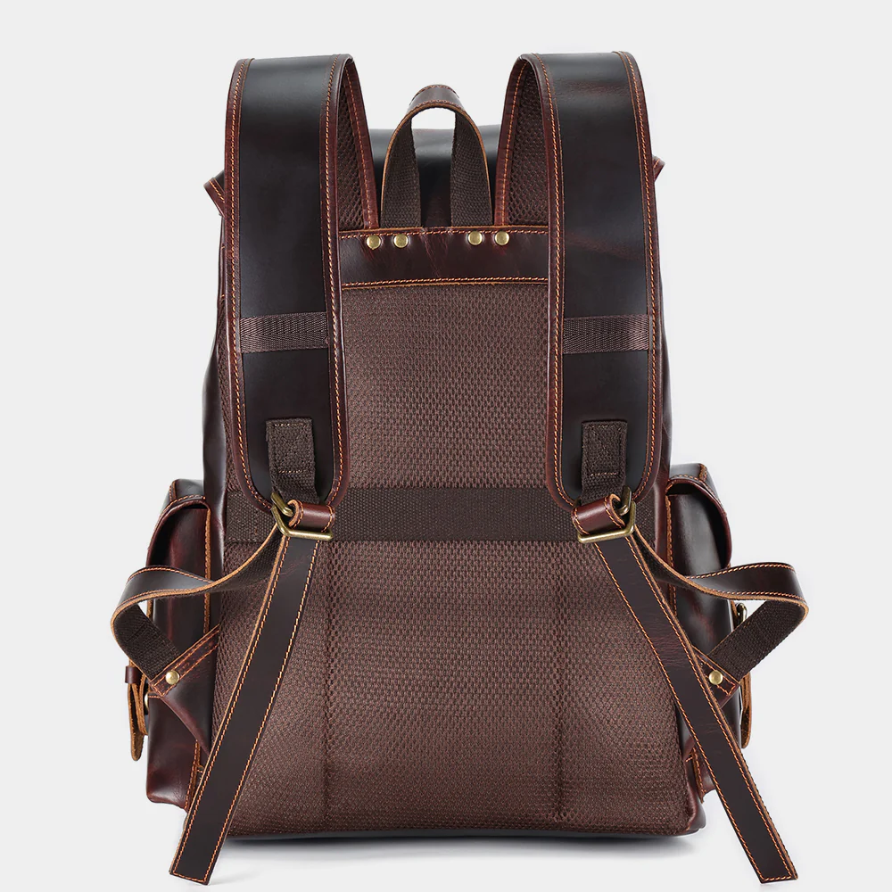 Rear view of The Wax with padded straps and mesh back panel