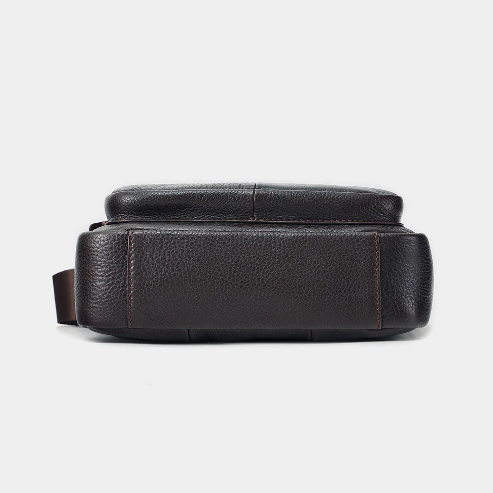Bottom view of The Calimero leather crossbody bag