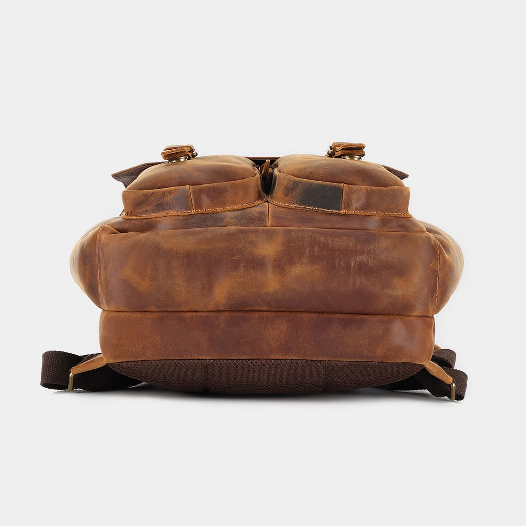 Bottom view of The Compact leather backpack